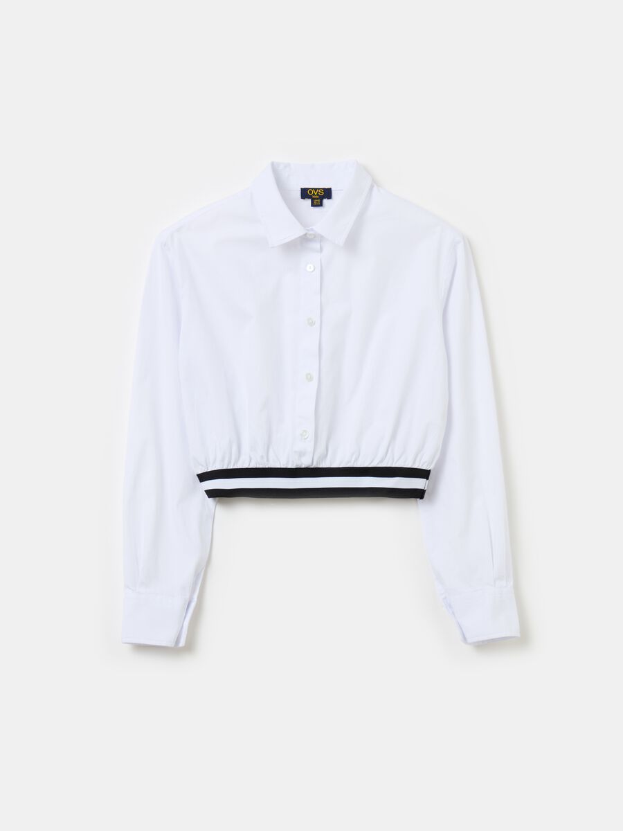 Cotton shirt with elasticated hem_0
