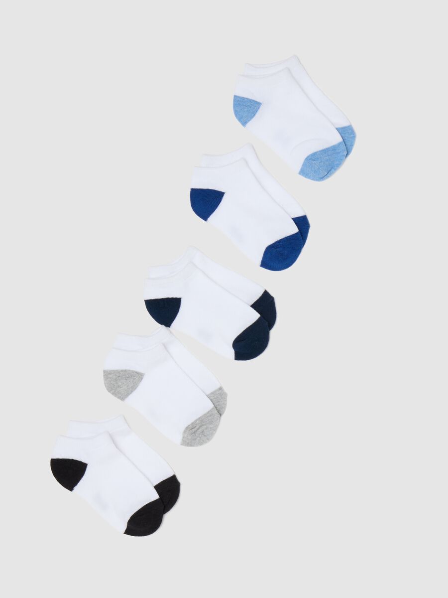 Five-pair pack colourblock shoe liners_0
