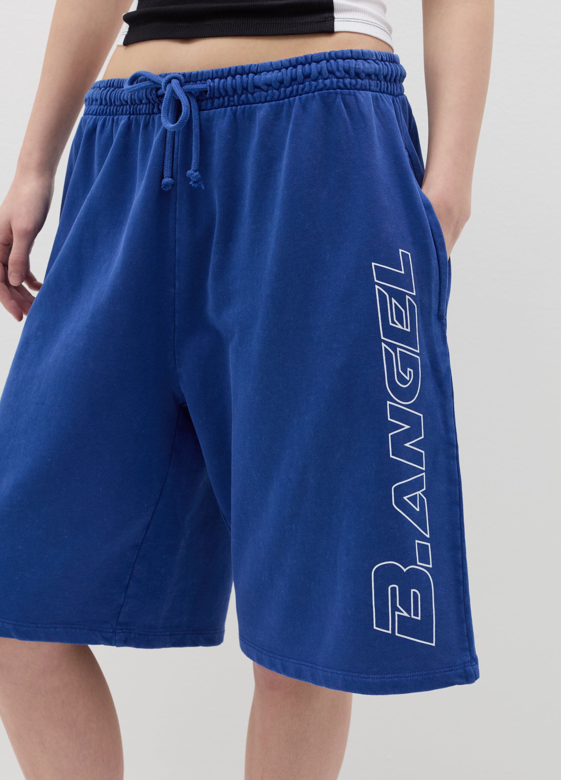 B.ANGEL X THE SEA BEYOND Bermuda joggers in fleece with print