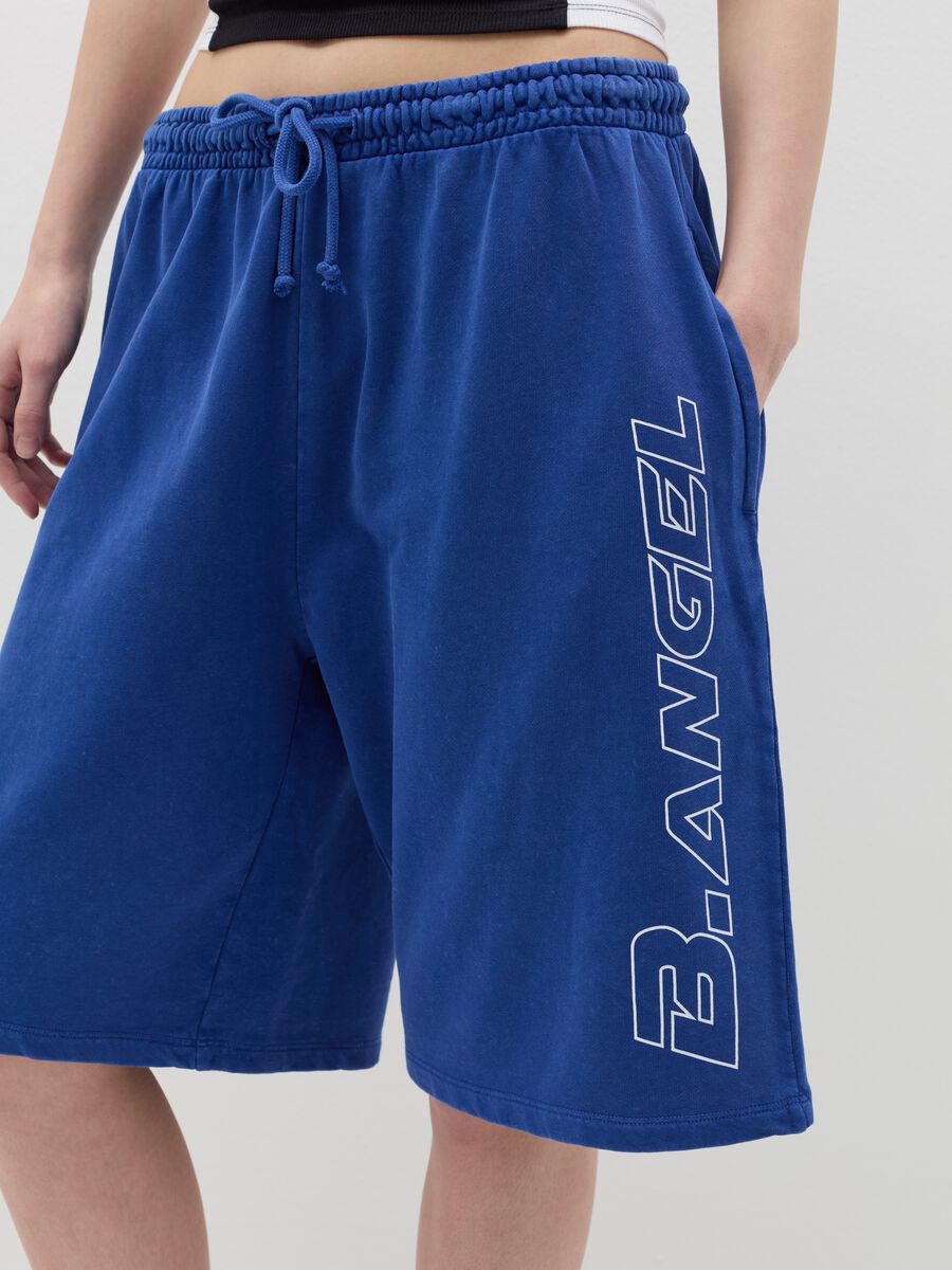 B.ANGEL X THE SEA BEYOND Bermuda joggers in fleece with print_2