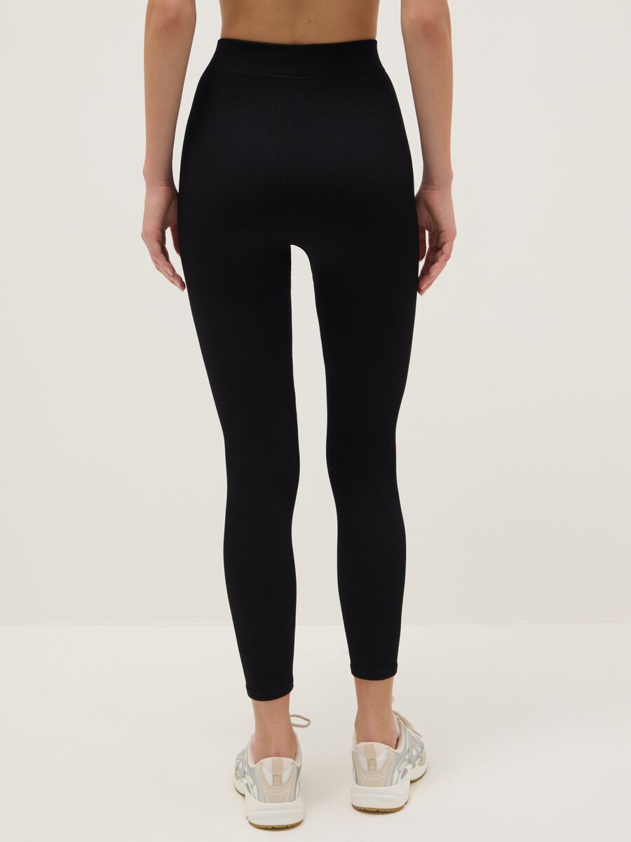 Slim Fit Black Long Sports Leggings_2