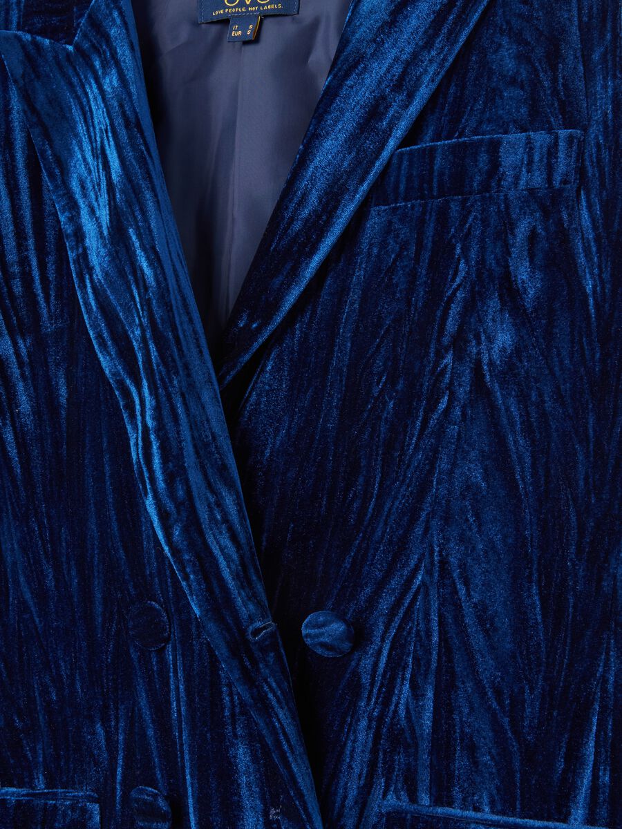 Blazer doppiopetto in velluto effetto crinkle_5