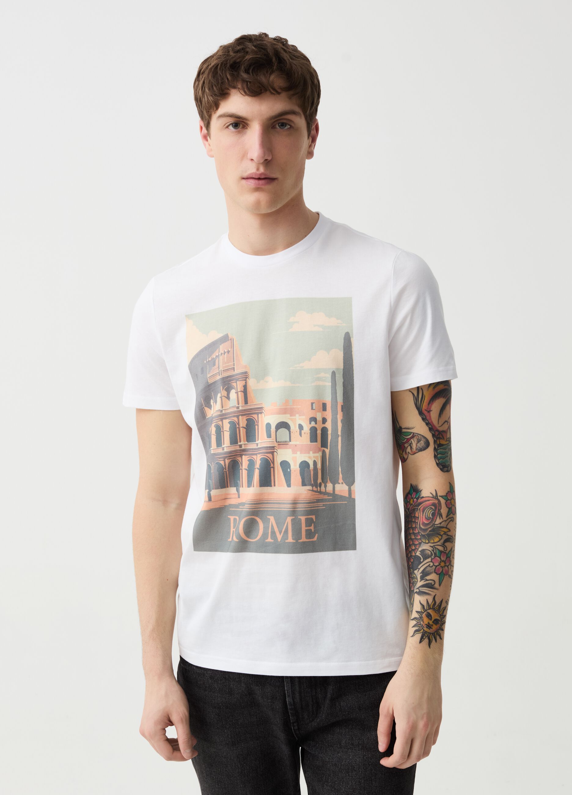 Ovs T-shirt con stampa Roma Colosseo