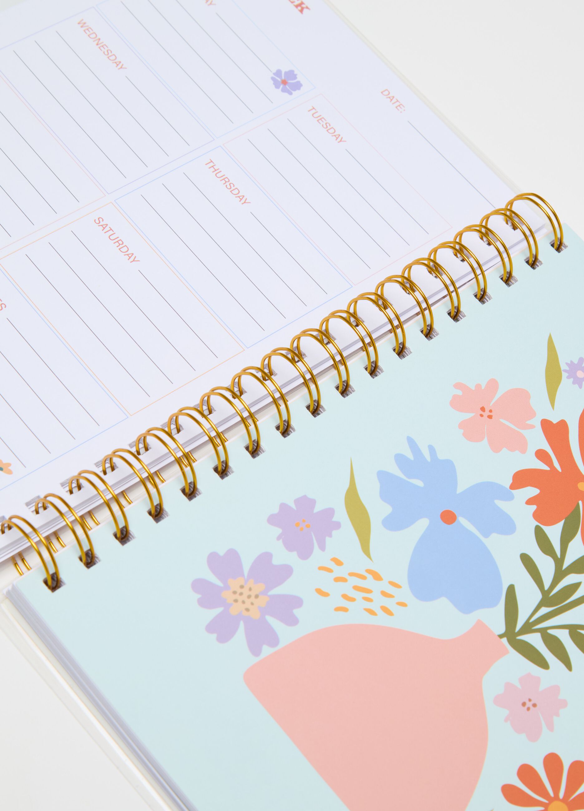 Spiral notepad with weekly planner