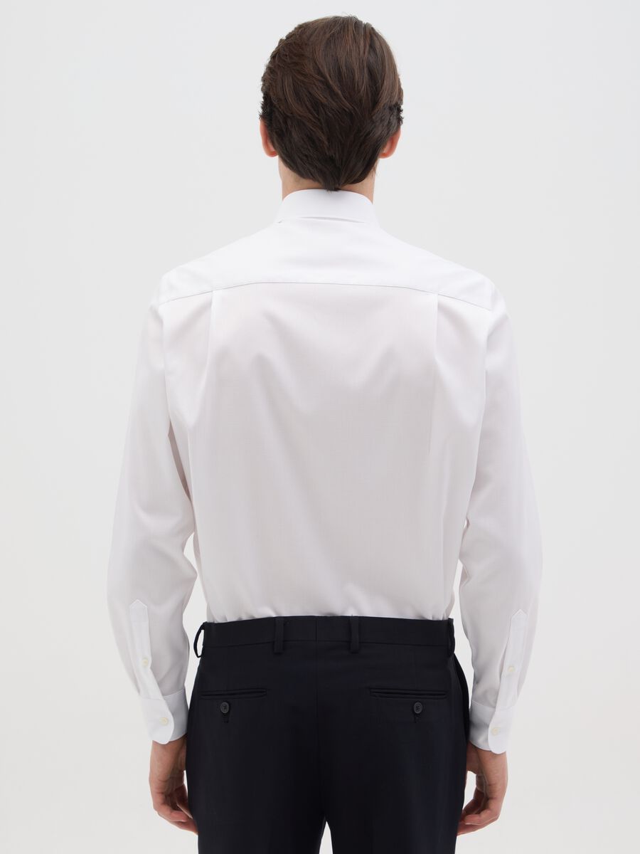 Men's white pure cotton shirt regular fit_1