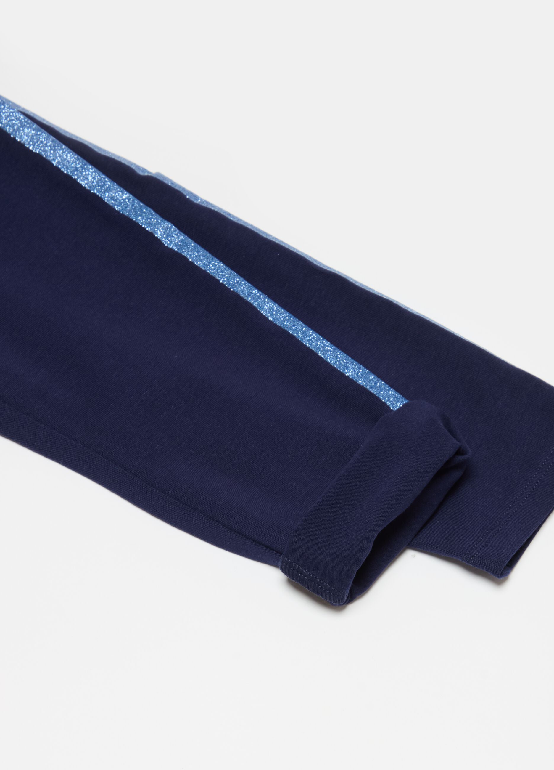 Three-quarter leggings with glitter bands
