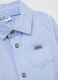 Newborn blue pure cotton bodysuit with pointed collar and long sleeves_3