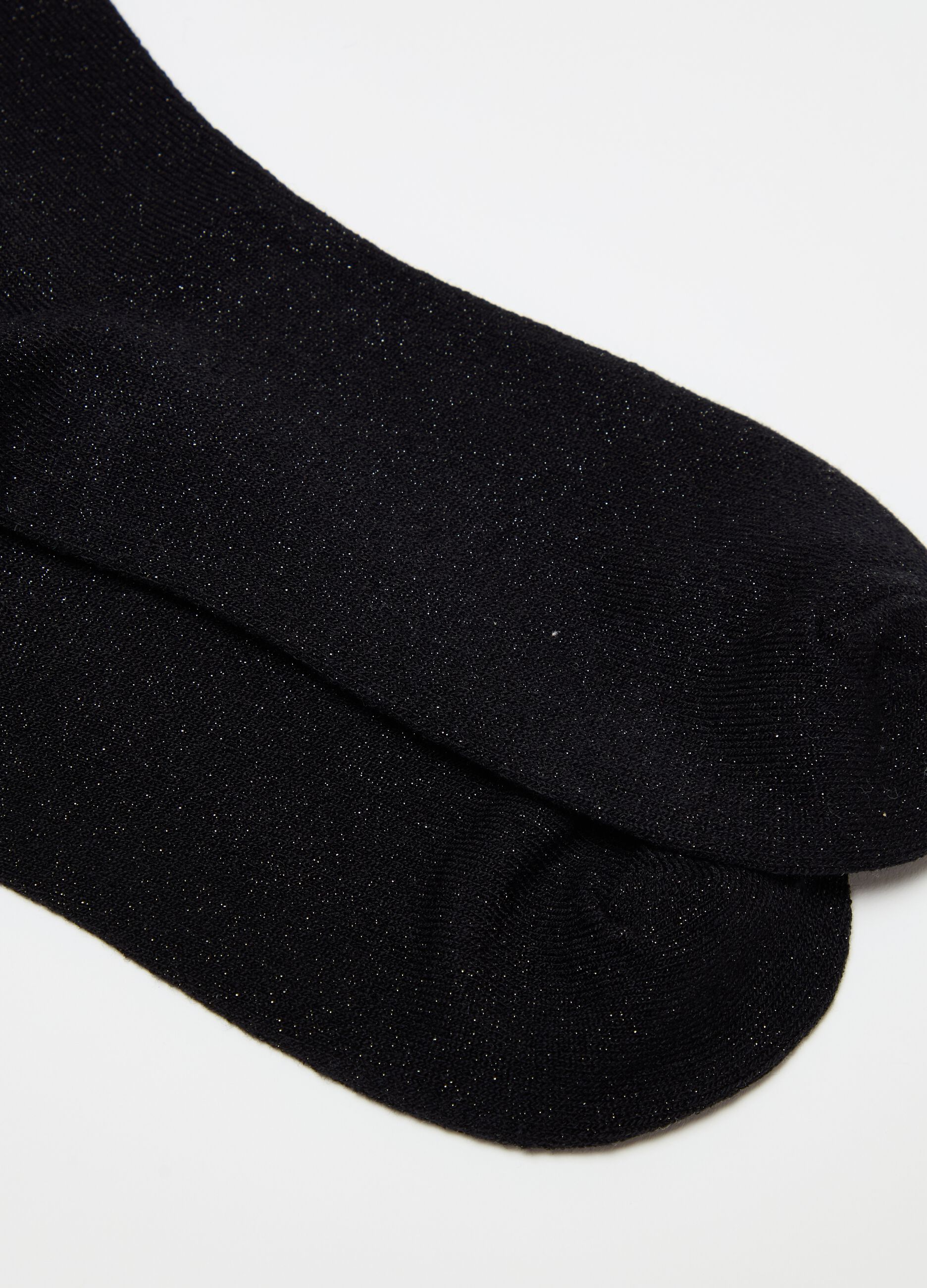 Two-pair pack stretch socks with lurex
