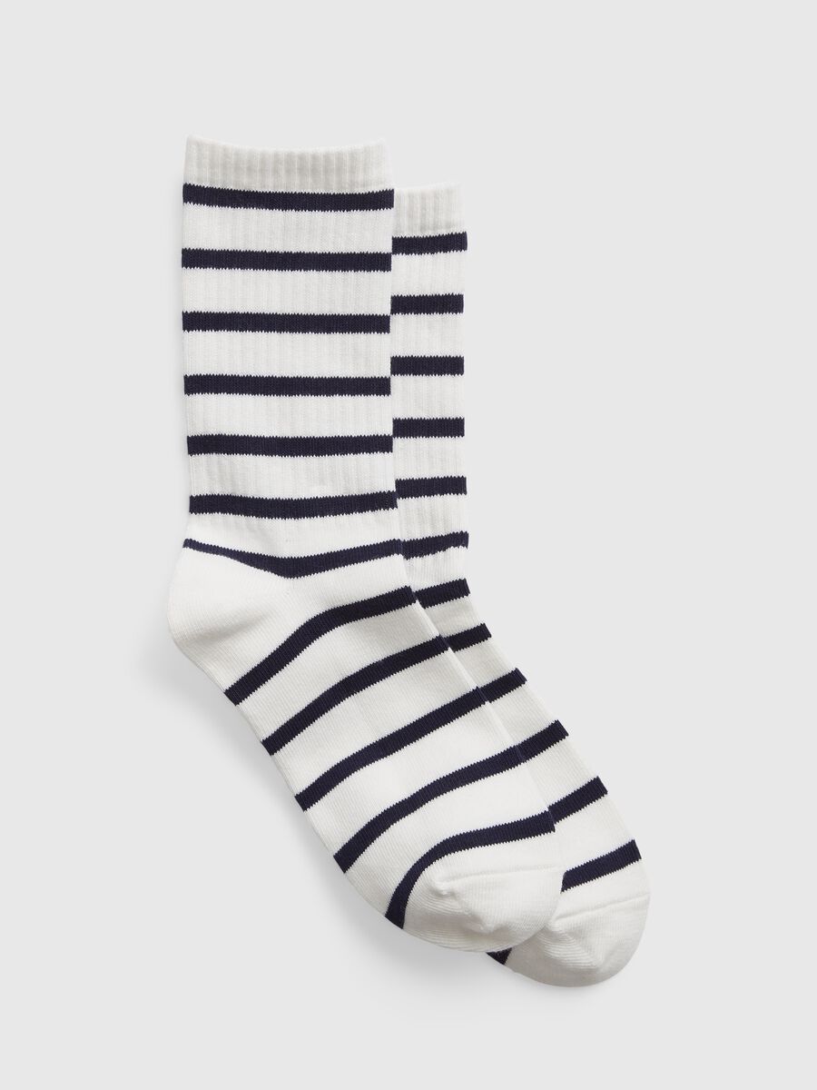 Organic cotton midi socks with stripes_0