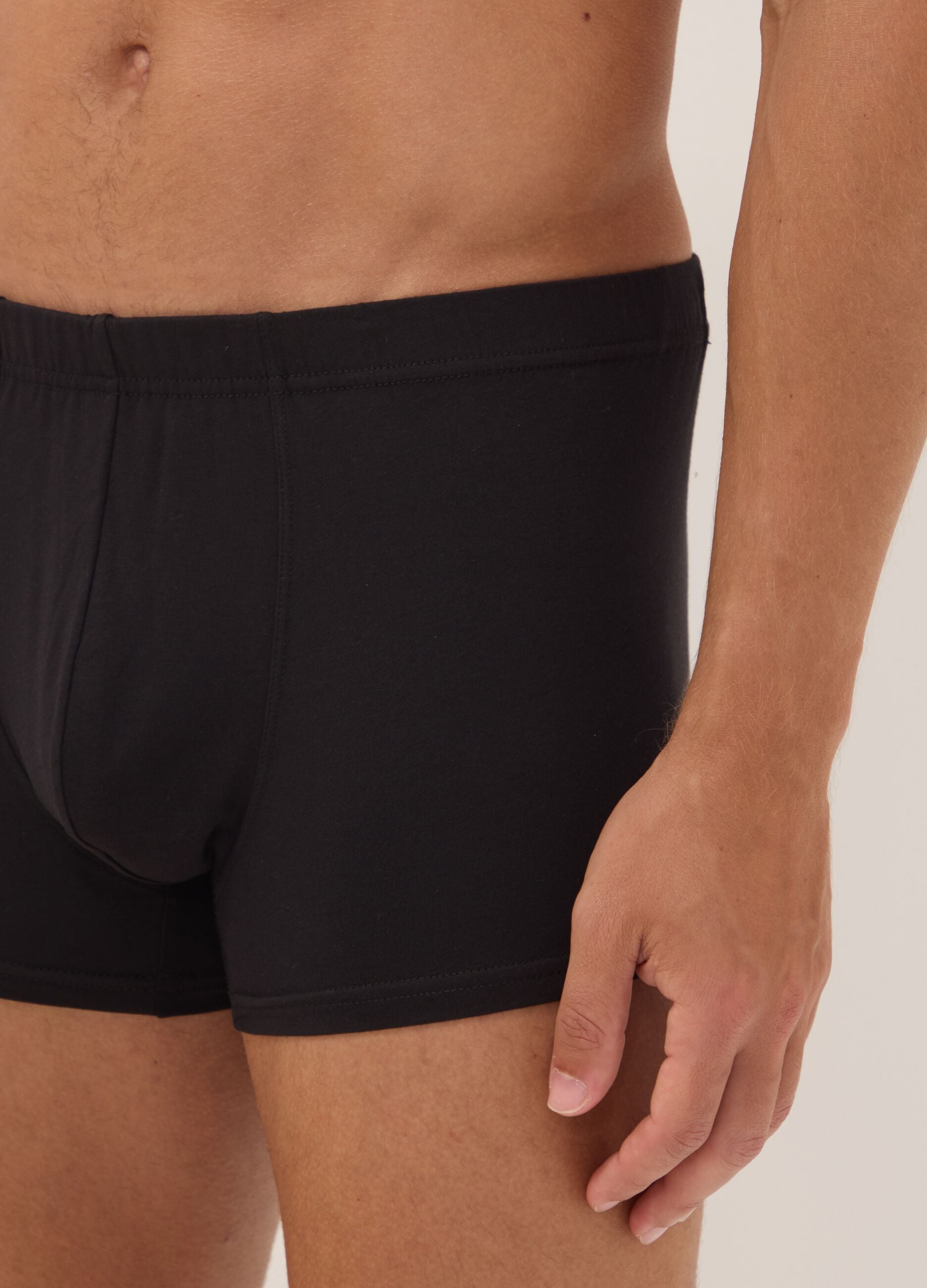 Multipack of five black organic cotton boxers