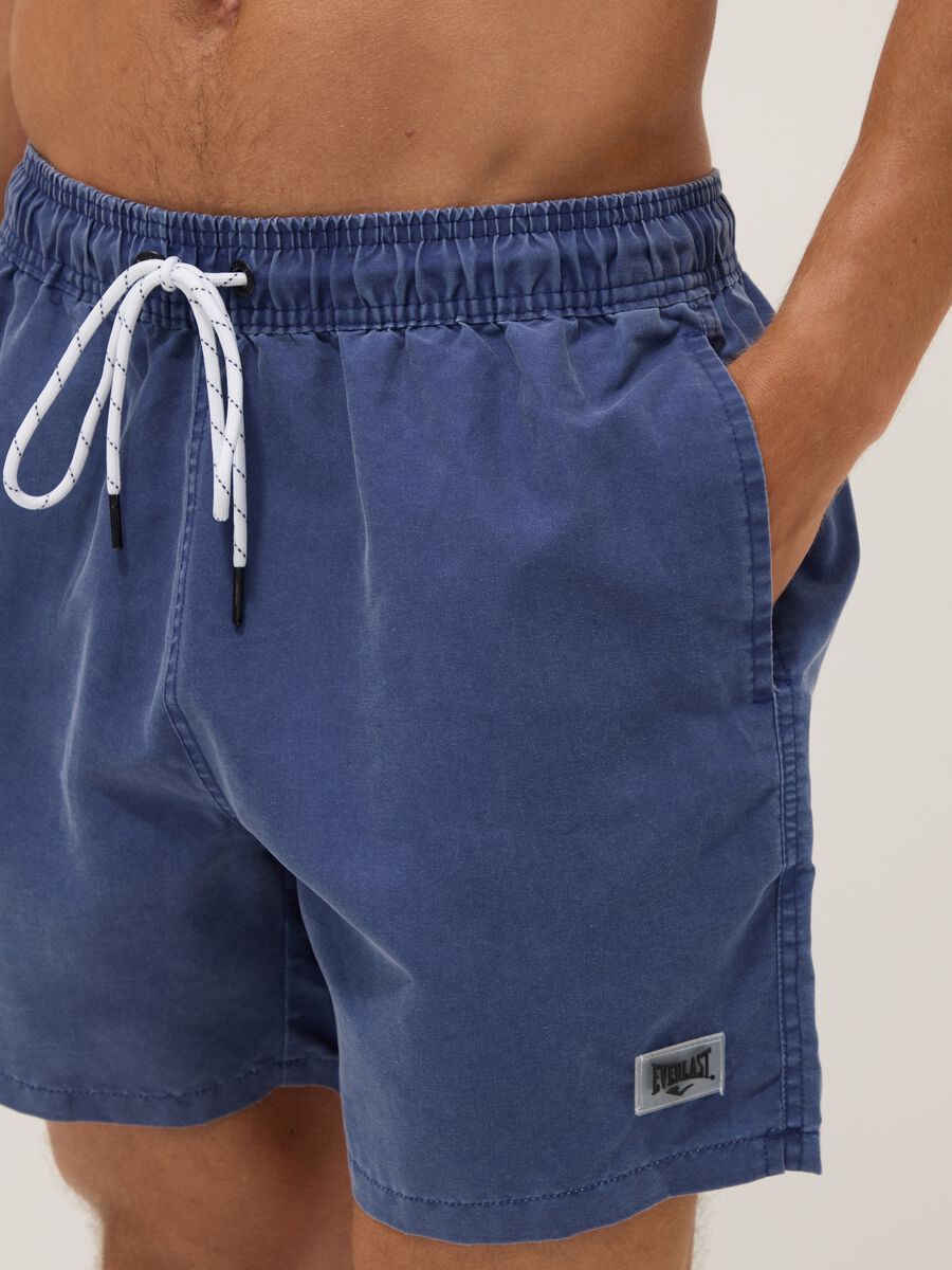 Navy blue swim boxer shorts with drawstring_4