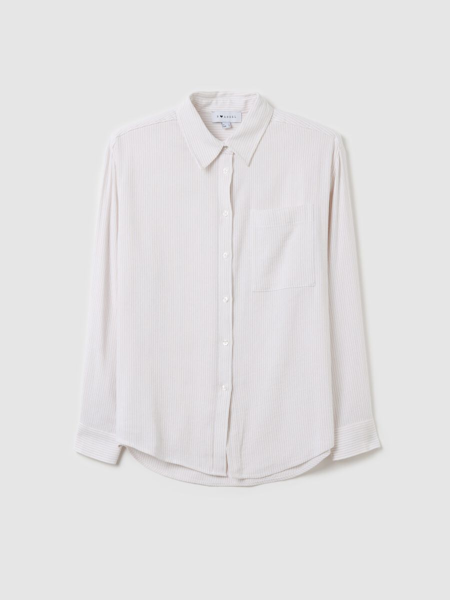 Striped beige shirt in cotton and linen_4