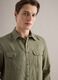 Regular fit pure linen green shirt with pockets_3