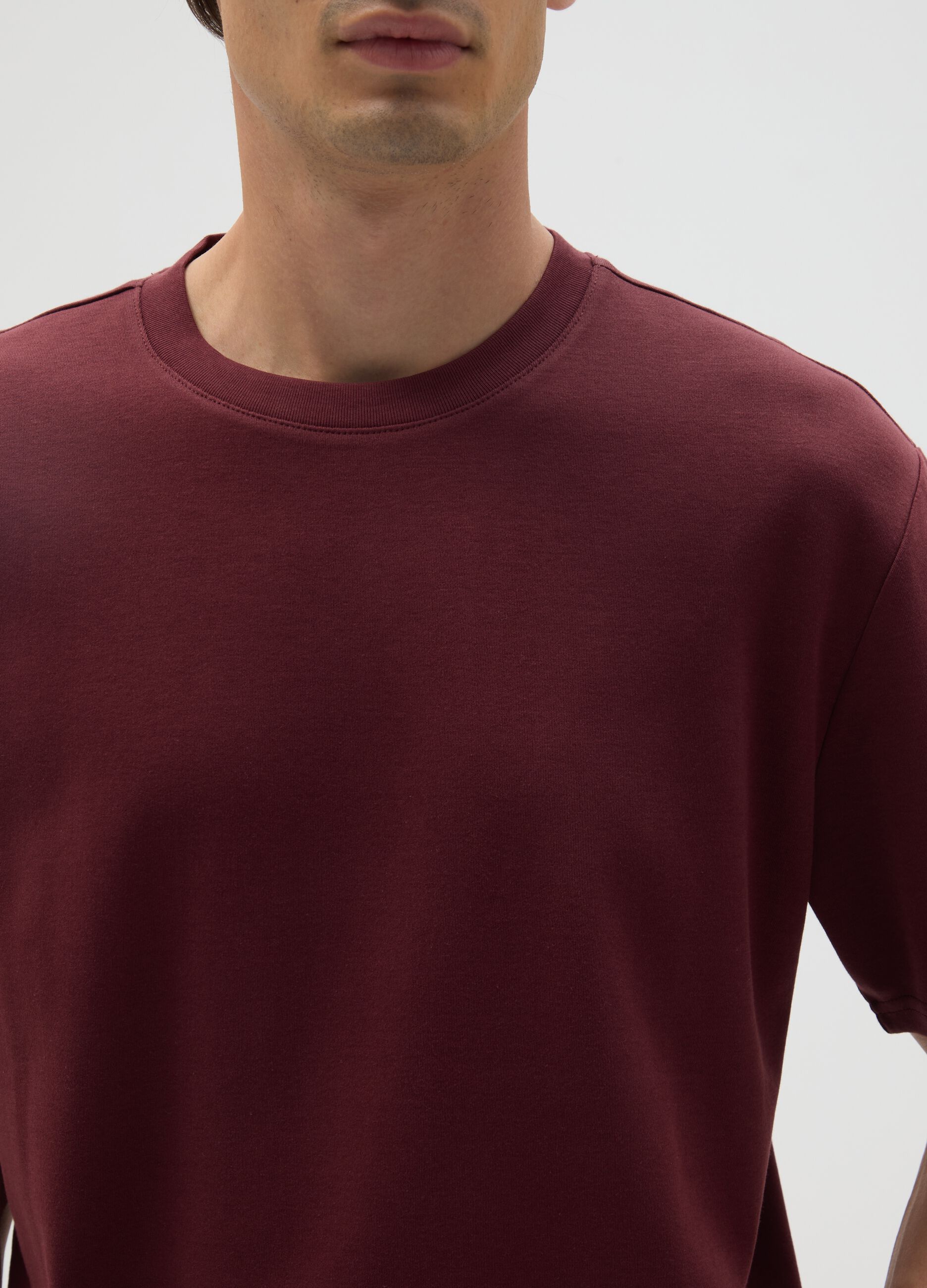 Pure Cotton Red T-shirt Relaxed Fit