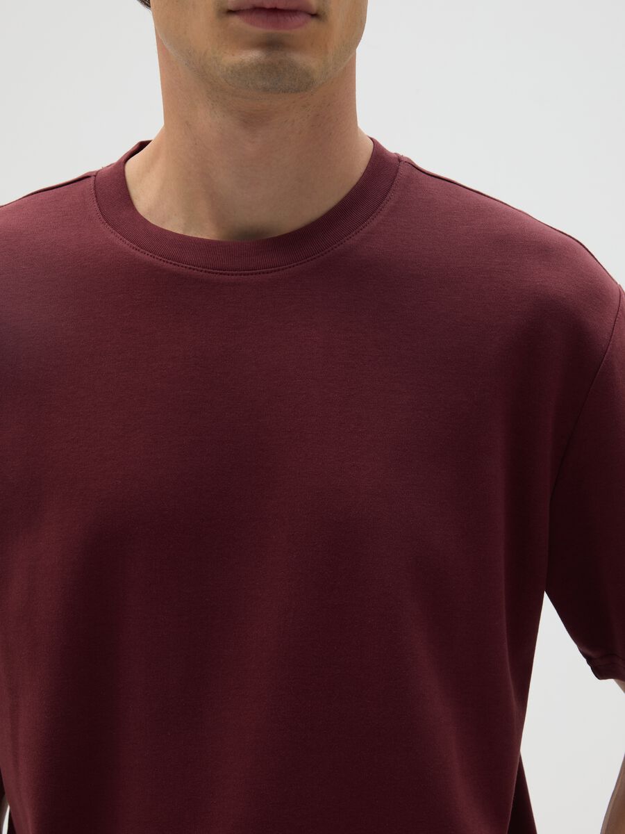 Pure Cotton Red T-shirt Relaxed Fit_3