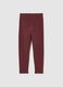 Girls' red skinny cotton leggings_0