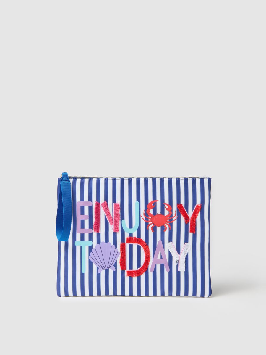 Women's clutch bag with multicolour summer patterns_0