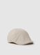 Flat cap in mixed Lyocell, viscose and beige linen_0