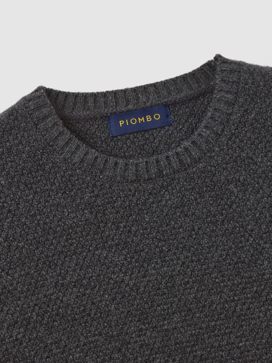 Grey Pure Wool Jumper Regular Fit_5