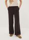 Brown viscose-blend wide-leg jogger trousers_1