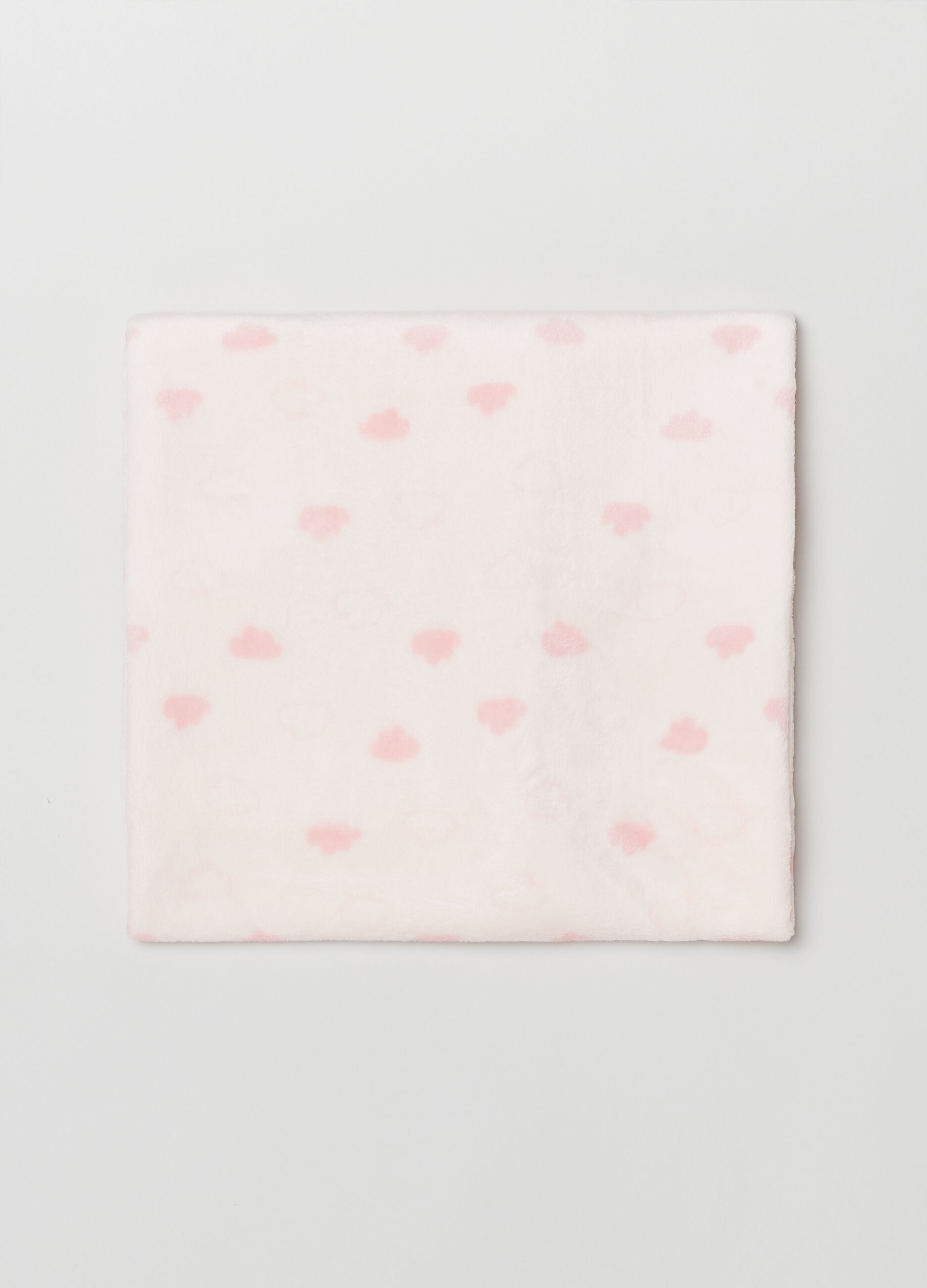 Coperta in velour con stampa nuvolette_0