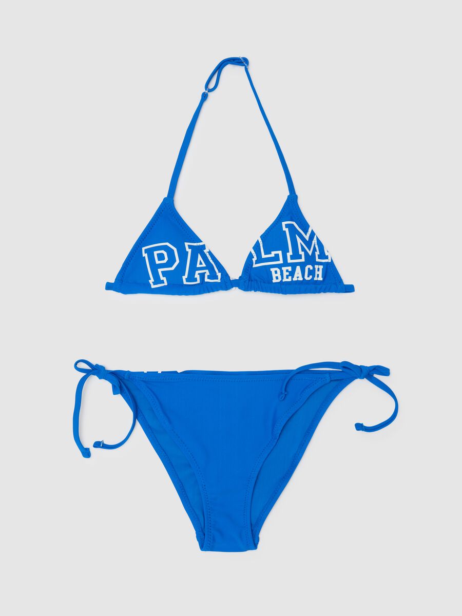 Girls' bikini in blue stretch blend_0