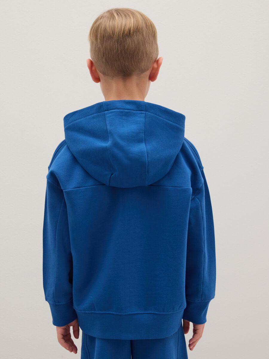 Felpa da bambino in puro cotone blu regular fit_2