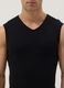 Black regular fit pure cotton tank top with wide shoulder strap_1