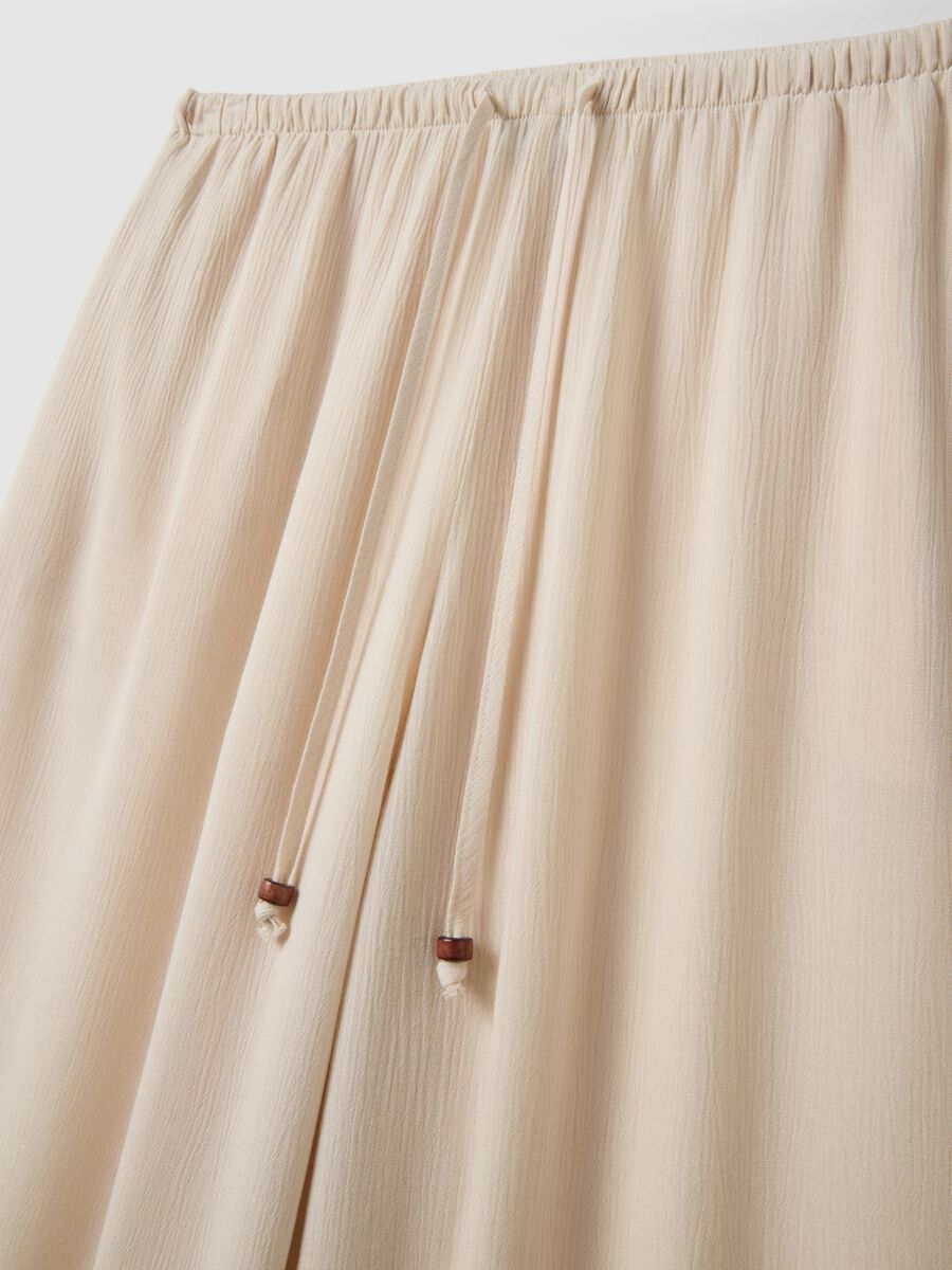 Beige palazzo trousers in pure viscose_5