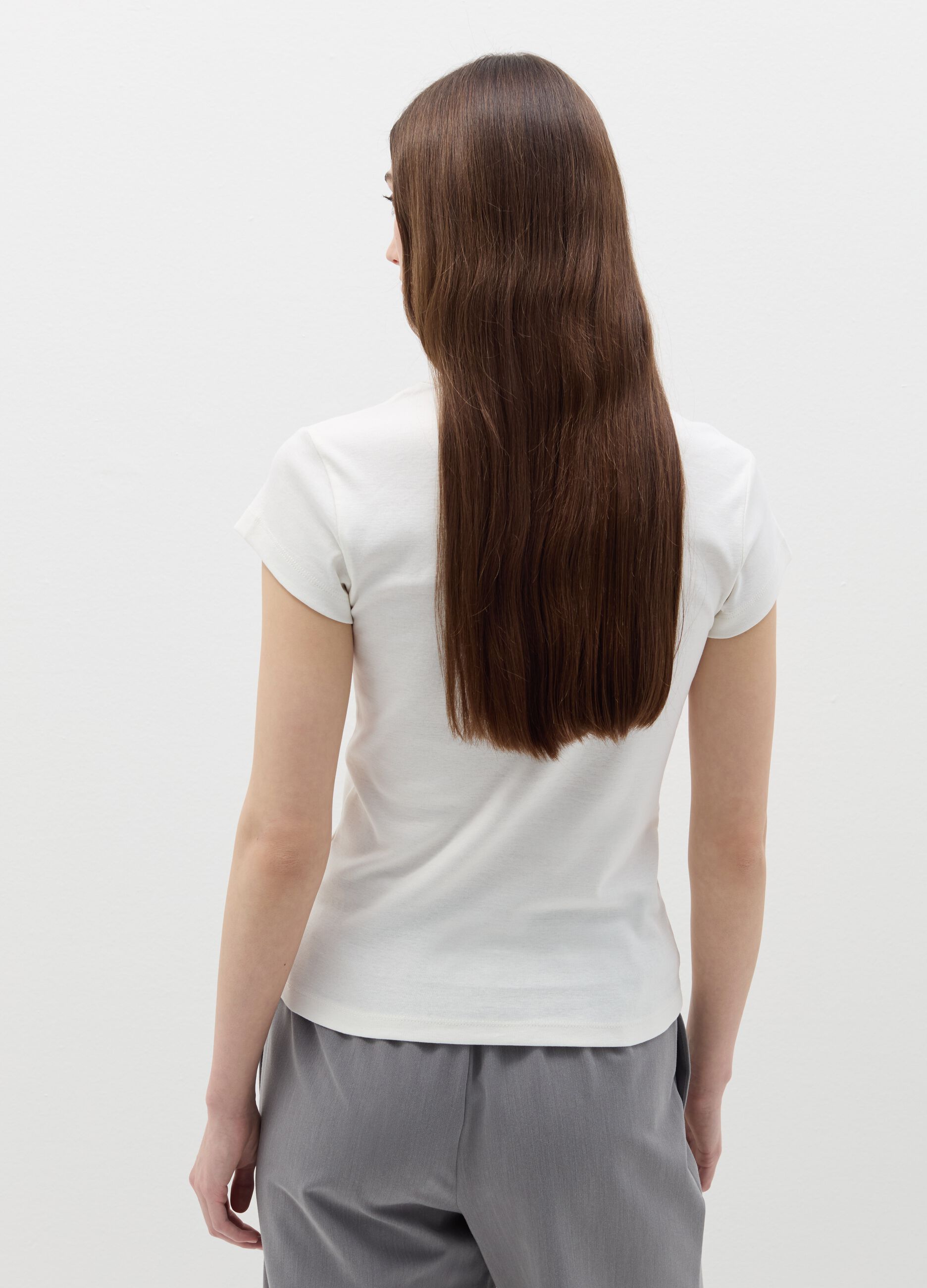 Solid colour cotton T-shirt