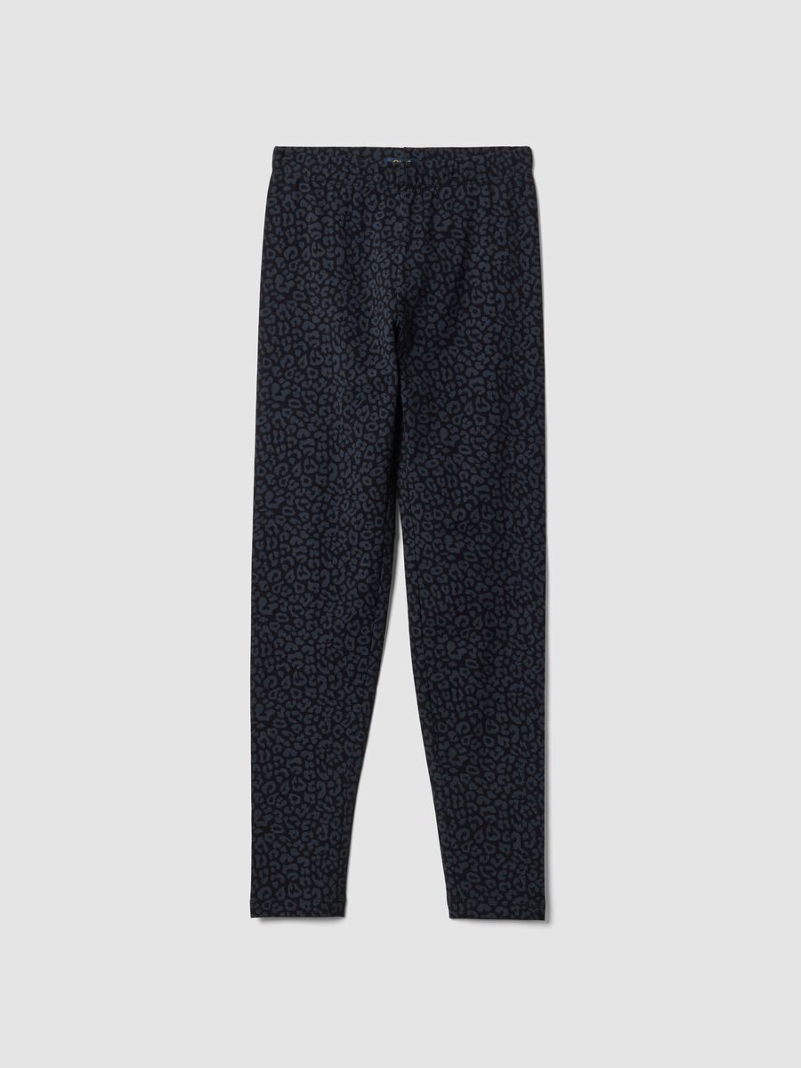 Leggings neri in cotone jersey organico elasticizzato skinny fit per ragazza_3