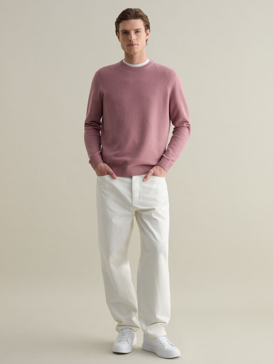 Cotton pullover with wavy trim_1