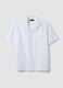 White pure organic cotton shirt with bowling collar, regular fit_0