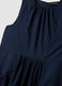 Blue pure cotton midi dress, regular fit with ruching_5