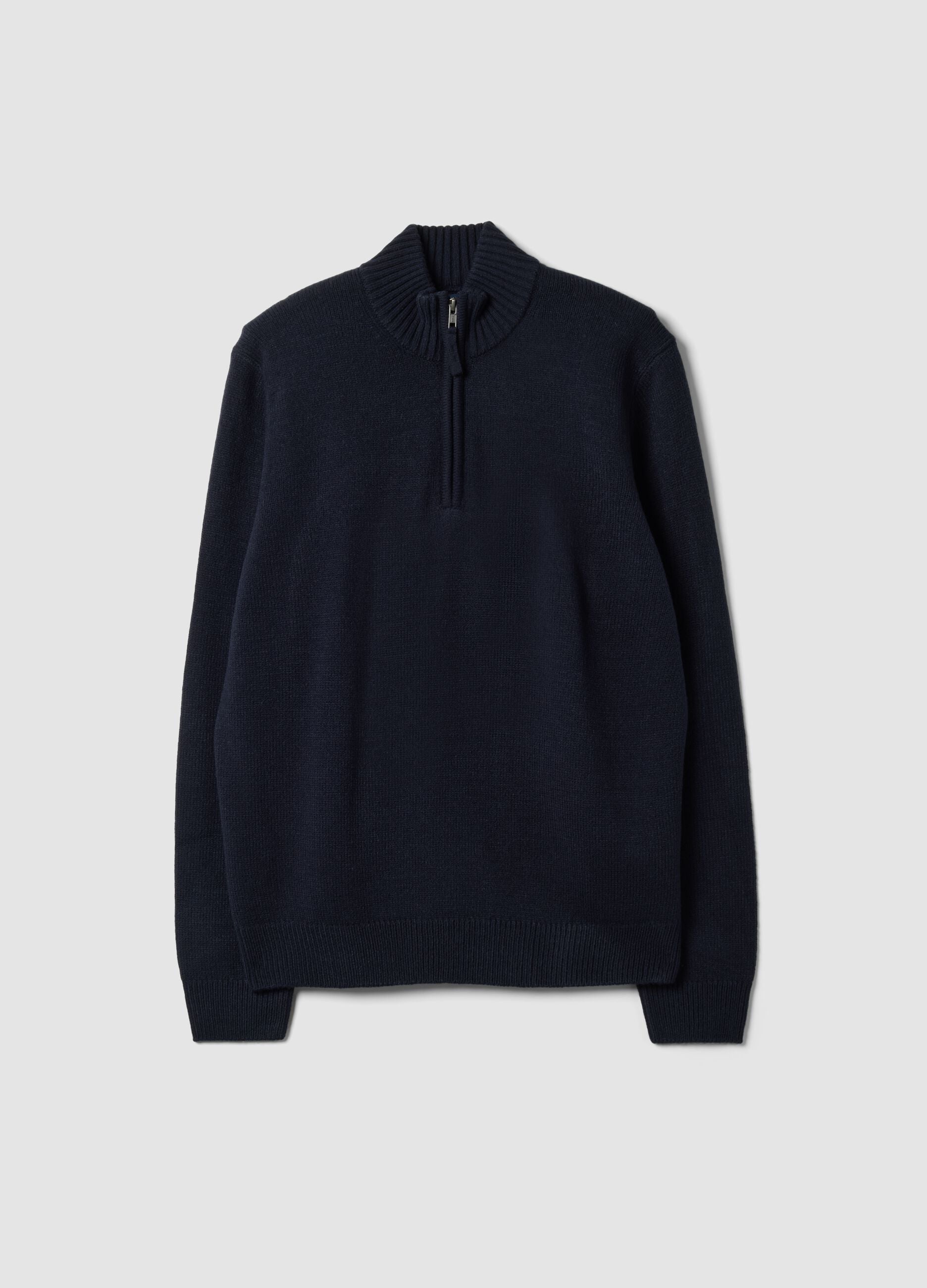 Blue regular-fit long-sleeve half-zip top