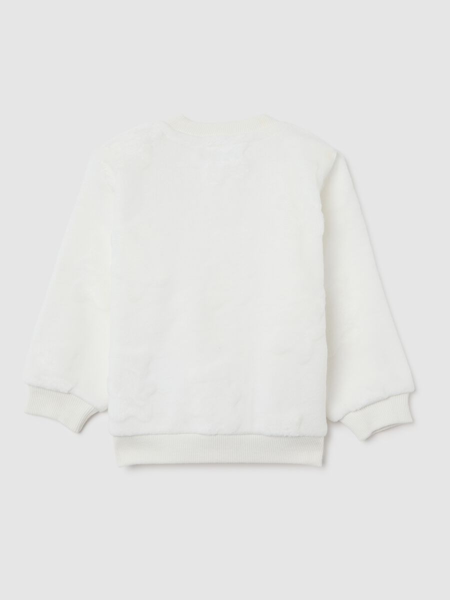 White regular fit baby jumper with round neckline_1