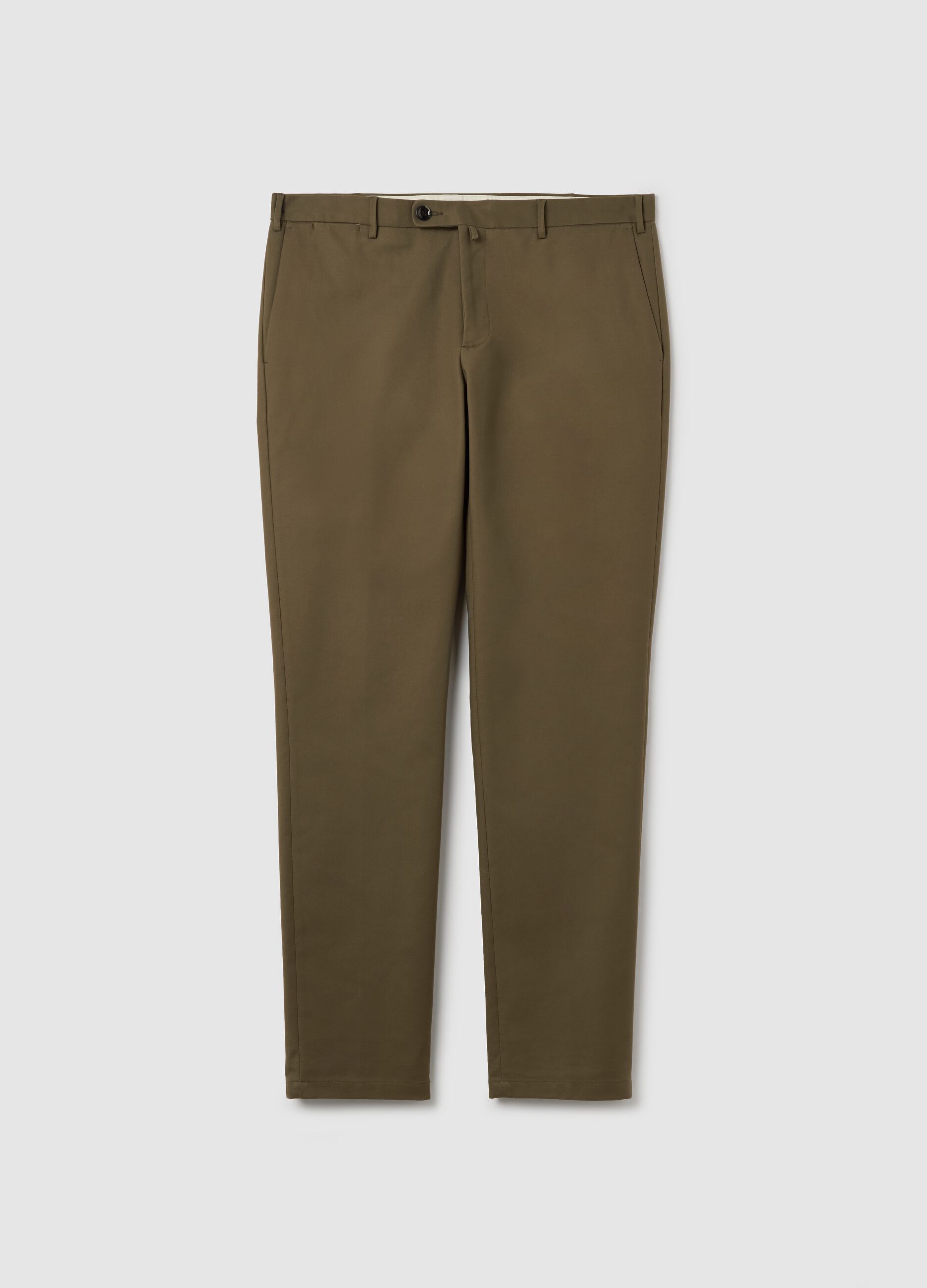 Brown slim-fit chino trousers