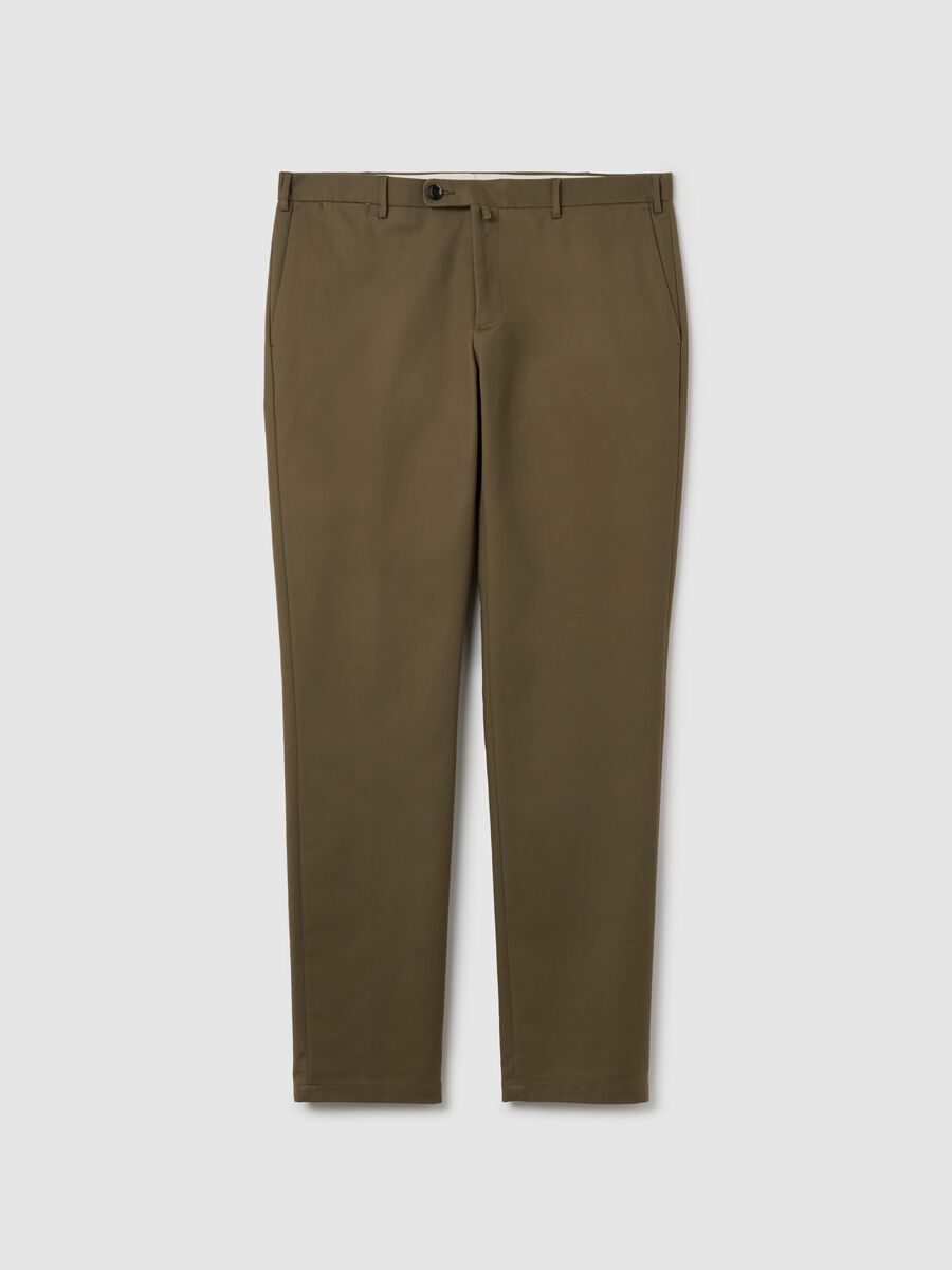 Brown slim-fit chino trousers_4