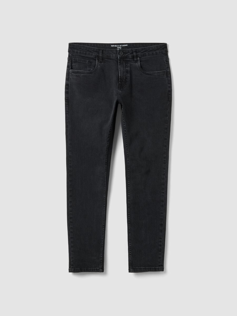 Black stretch cotton skinny-fit jeans_4