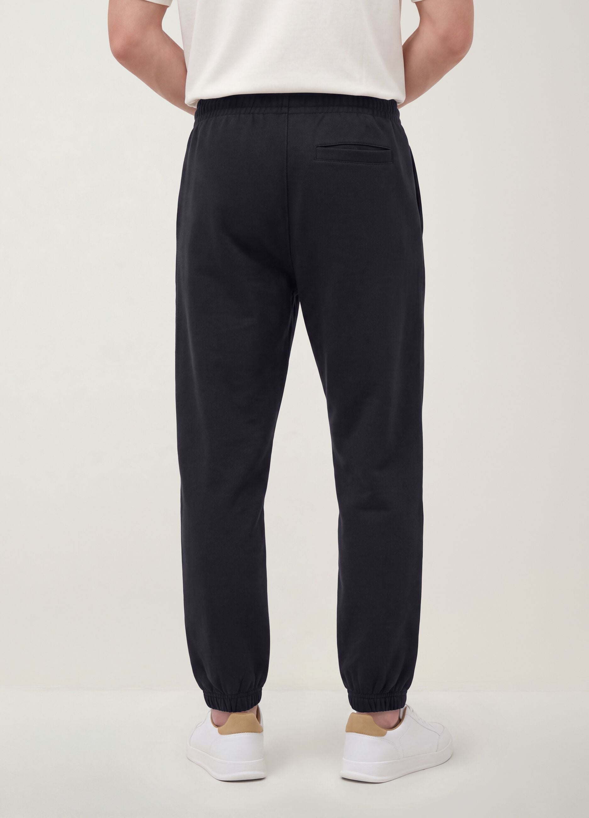 Navy blue relaxed-fit stretch joggers
