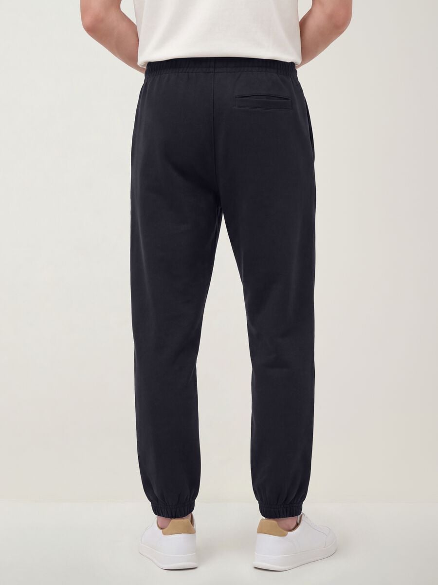 Pantaloni jogger blu notte in tessuto elasticizzato relaxed fit_2