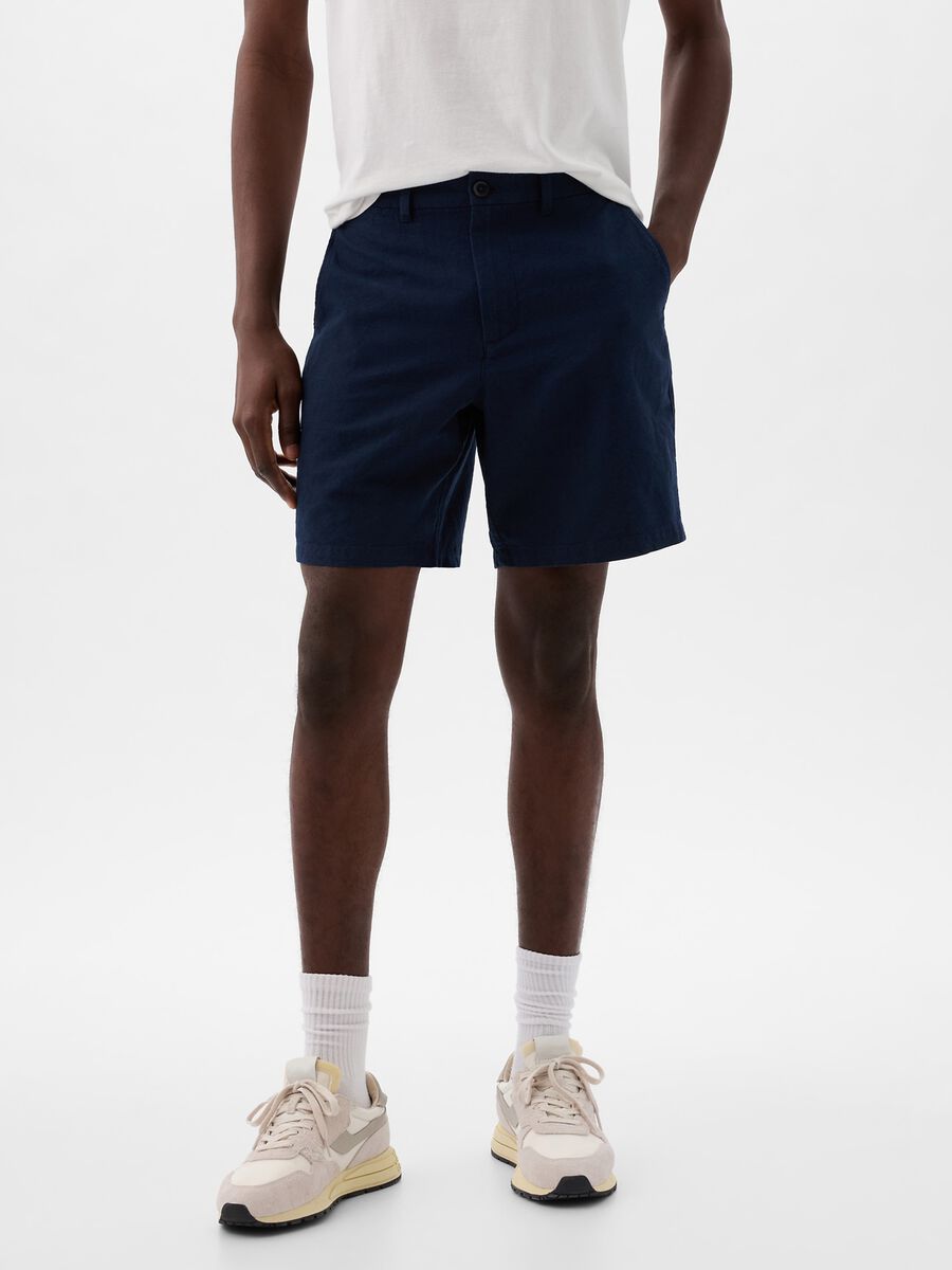 Relaxed-fit Bermuda shorts in cotton and linen_2