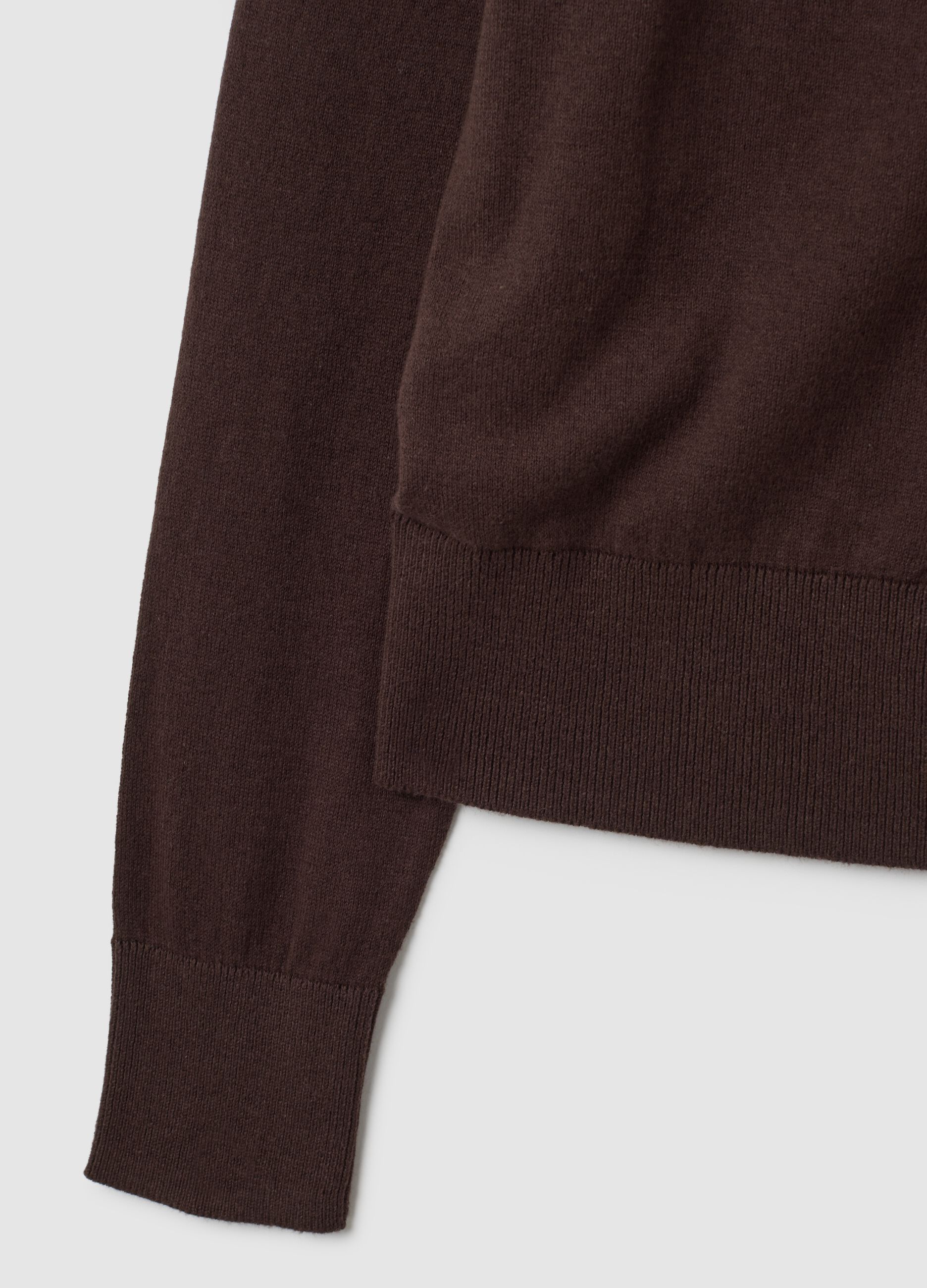 Cardigan in puro cotone marrone regular fit