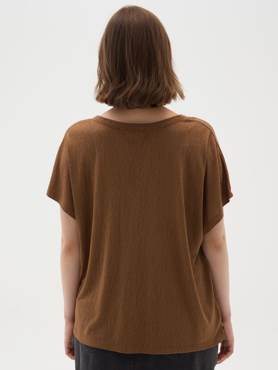Regular fit women's brown mixed top_3