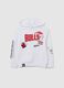 Kids' white pure cotton hoodie regular fit with Chicago Bulls logo_0