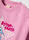 Pink cotton-blend sweatshirt with Lilo & Stitch front print for girls_3