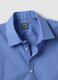Blue slim-fit shirt with classic collar, easy-iron finish_6