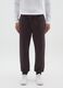 Brown Cotton Blend Jogger Trousers_1