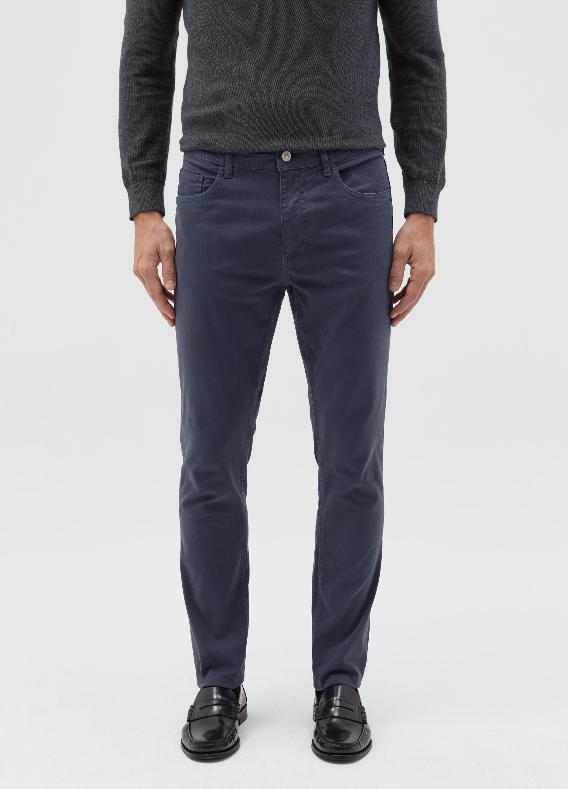 Skinny-fit trousers with five pockets