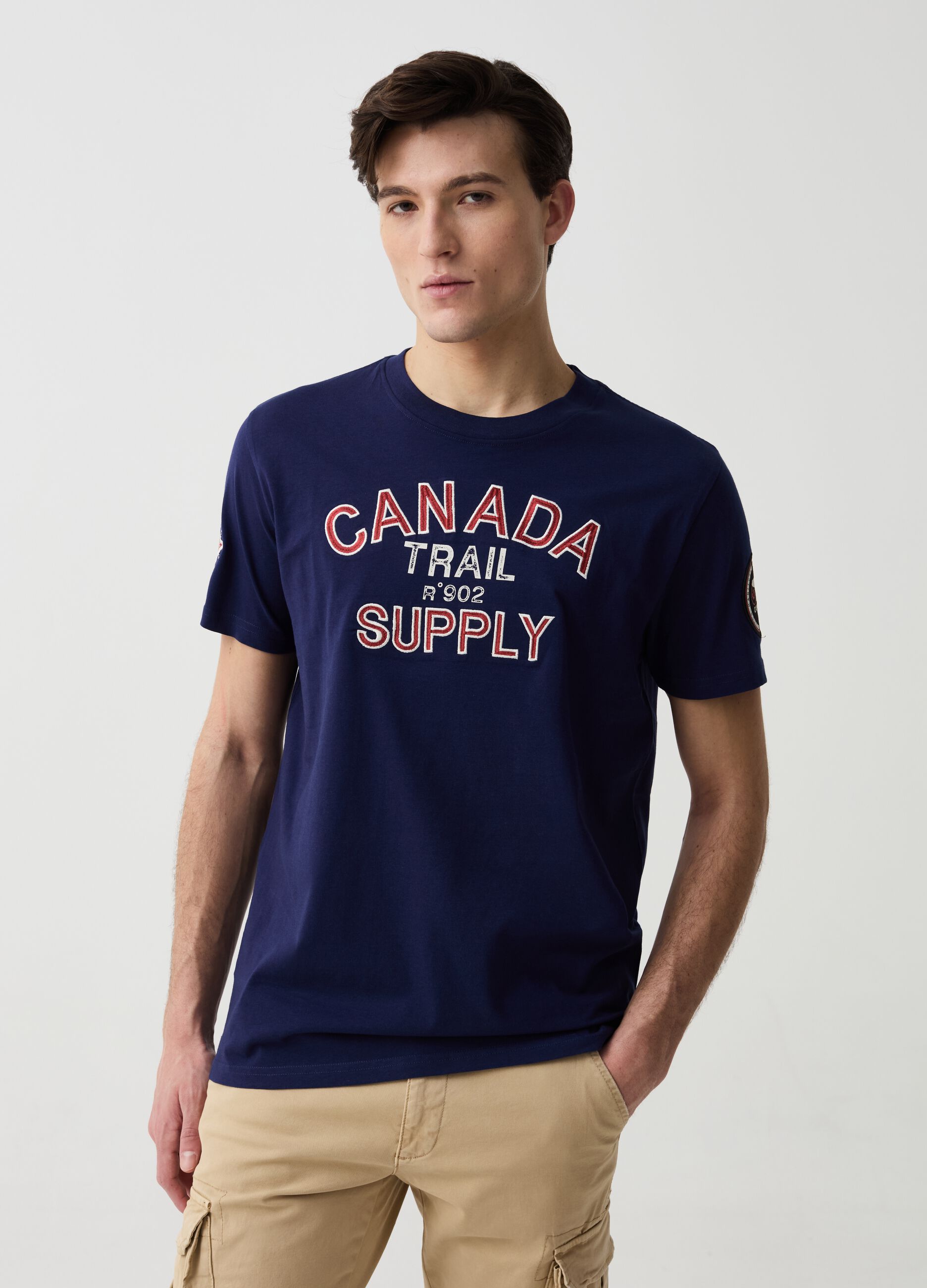 T-shirt con ricamo e stampa Canda Trail